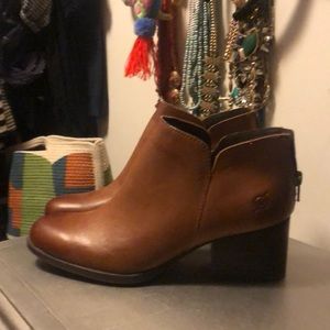 Brown leather  Born booties